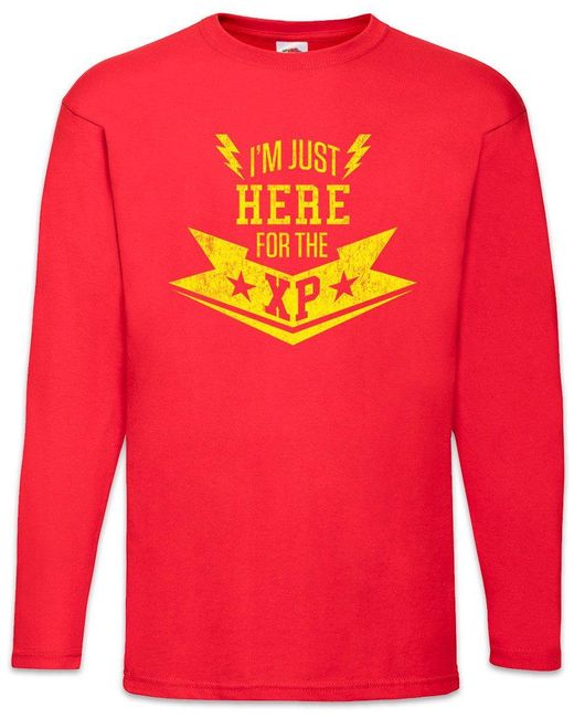Urban Backwoods Langarmshirt I'm Just Here For The Xp Langarm T-Shirt . Exp Experience Points in Pink für Herren