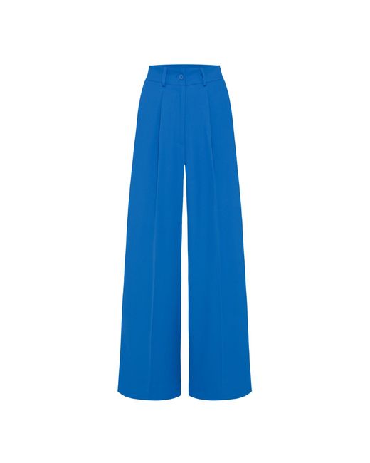 SENSES.THE LABEL Blue Stoffhose mit Bügelfalten