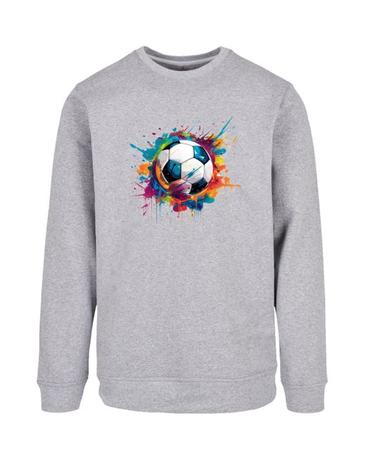 F4NT4STIC Sweatshirt Bunte Fußball Grafik Premium Qualität in Gray für Herren