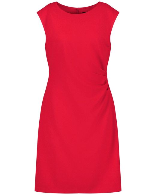 Taifun Red Minikleid Ärmelloses Kleid mit seitlicher Raffung