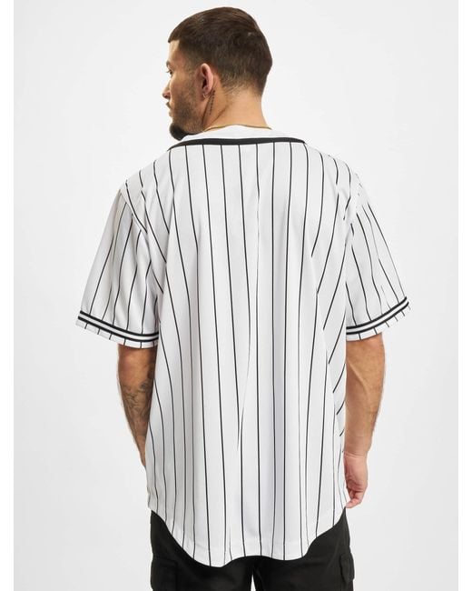 Karlkani Kurzarmshirt KM221-115-2 Serif Pinstripe Baseball Shirt (1-tlg) in White für Herren