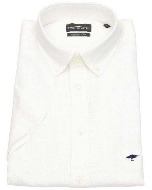 Fynch-Hatton Kurzarmhemd Button-Down-Kragen in White für Herren