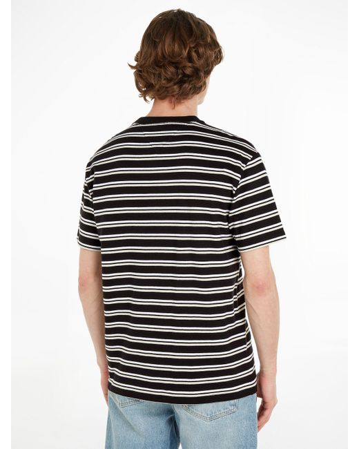 Tommy Hilfiger T-Shirt TJM REG EASY STRIPE TEE mit mehrfarbigen Streifen in Black für Herren