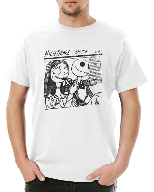 Urban Backwoods Print- Nightmare T-Shirt The Tim Sonic Before Stop Motion in White für Herren