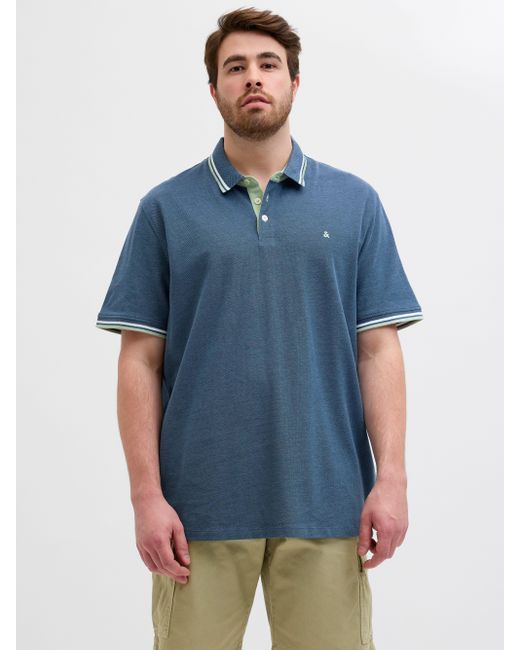 Jack & Jones Poloshirt JJEPAULOS POLO SS NOOS PLS mit Logo Stickerei in Blue für Herren