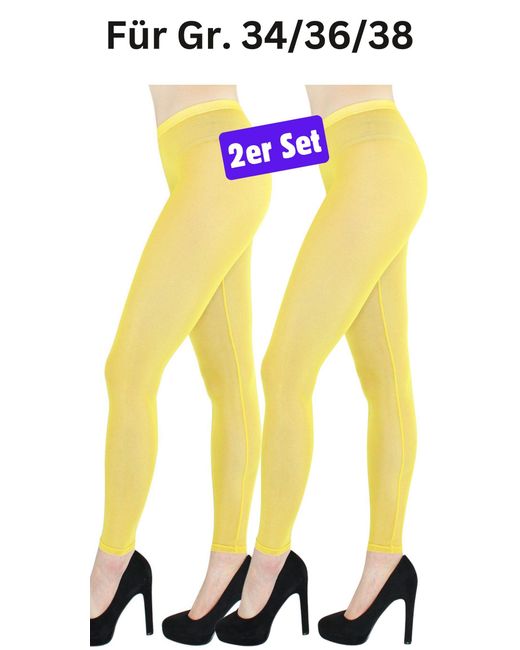 dy_mode Yellow Transparente Unifarben / Durchsichtige Netz Leggings