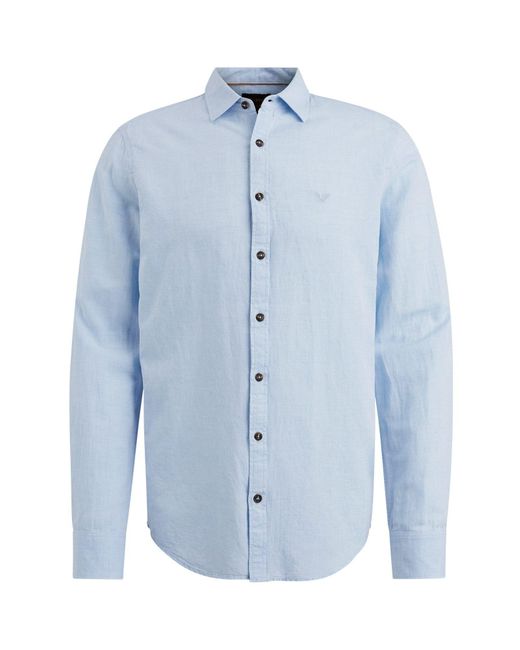 PME LEGEND Langarmhemd Long Sleeve Shirt Ctn Linen in Blue für Herren
