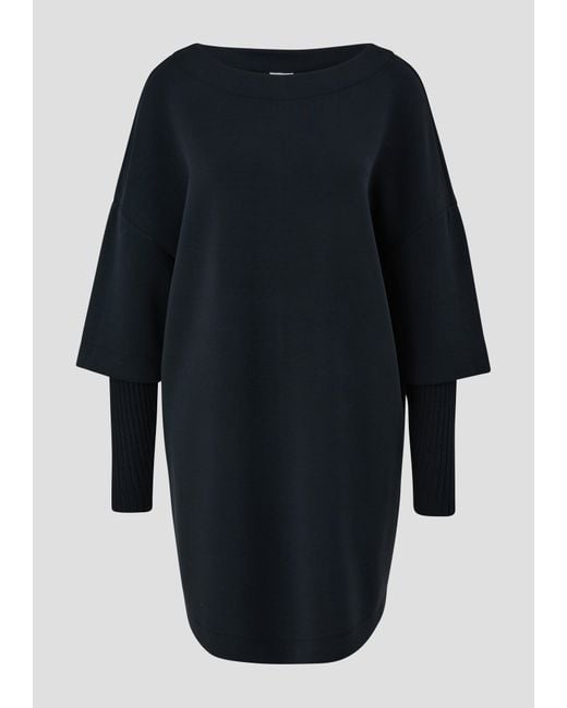S.oliver Black Minikleid Locker geschnittenes Kleid aus Scuba-Sweatware