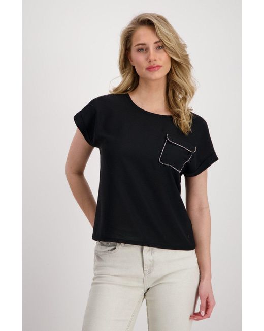 Monari Black T-Shirt Bluse
