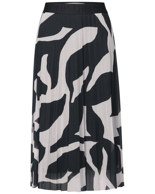 Street One Black Hosenrock Mesh Plissée Skirt_print