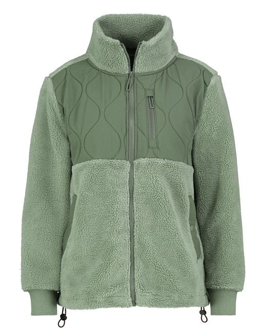 Sublevel Green Fleecejacke mit Kontrastmaterial