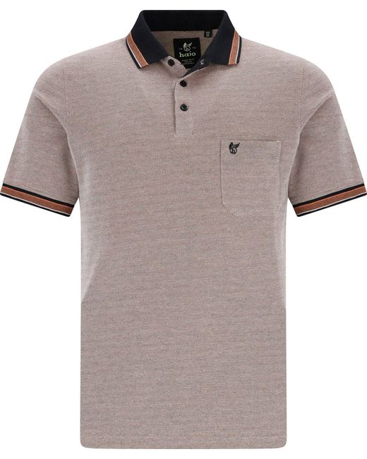 Hajo Sweatshirt -Poloshirt Piqué Uni in Gray für Herren