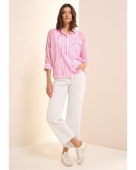 Cecil Pink Hemdbluse im Streifen-Design