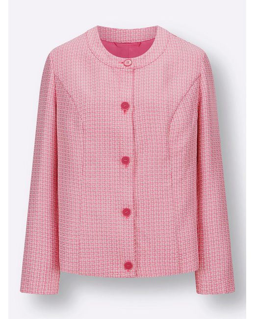 Sieh an! Pink Blusenblazer Bouclé-Blazer