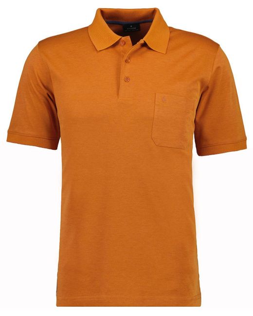 RAGMAN Poloshirt Kurzarm Softknit in Orange für Herren