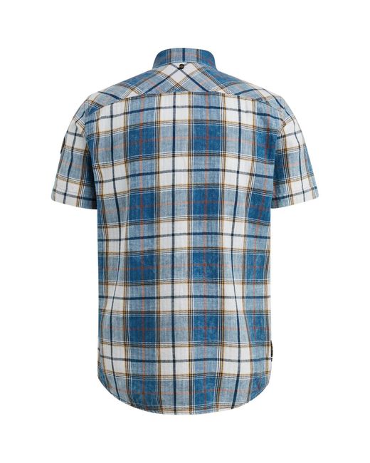 PME LEGEND Langarmhemd Short Sleeve Shirt Indigo Yarndyed in Blue für Herren
