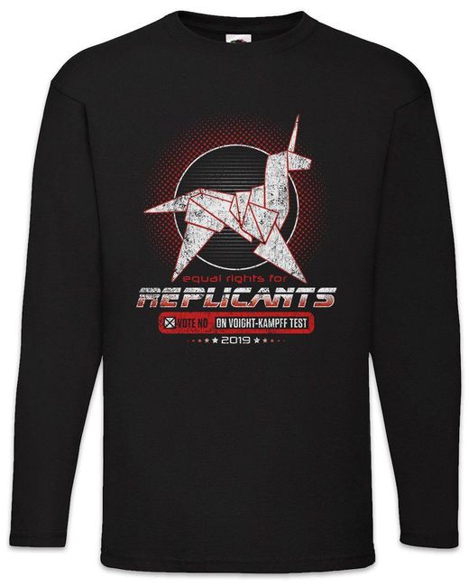 Urban Backwoods Langarmshirt Equal Rights For Replicants Langarm T-Shirt Voight Kampff in Black für Herren