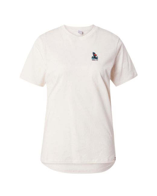 Iriedaily White T-Shirt Duck (1-tlg) Stickerei