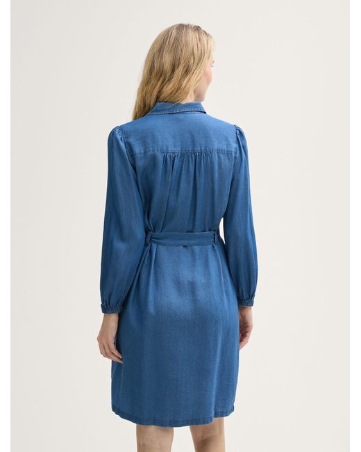 Tom Tailor Blue Sommerkleid Blusenkleid mit Gürtel