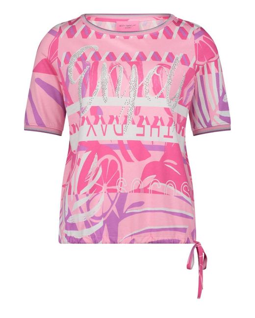 Betty Barclay Pink T- Shirt Kurz 1/2 Arm, Rosé/White