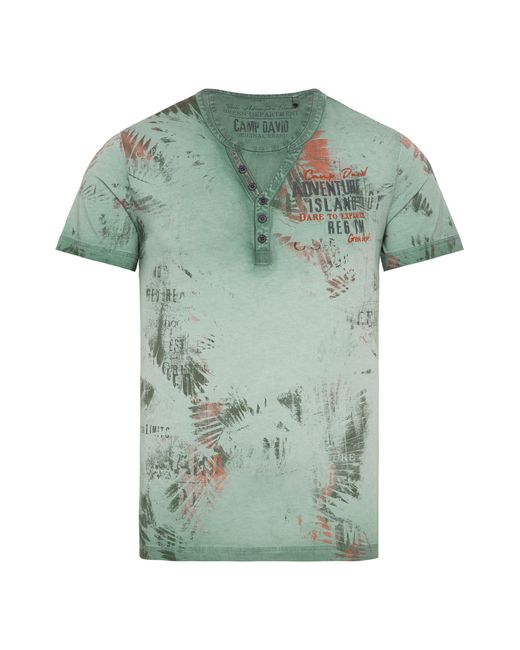 Camp David Rundhalsshirt aus Baumwolle in Green für Herren