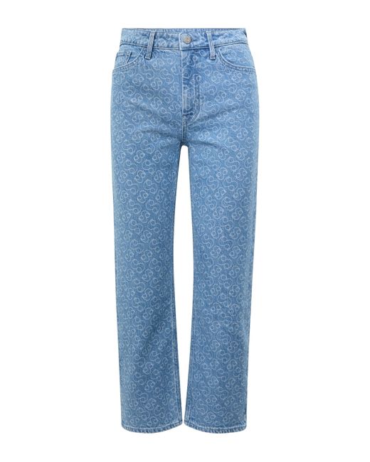 S.oliver Blue 7/8- Cropped-Jeans Karolin / Regular Fit / High Rise / Straight Leg Label-Patch