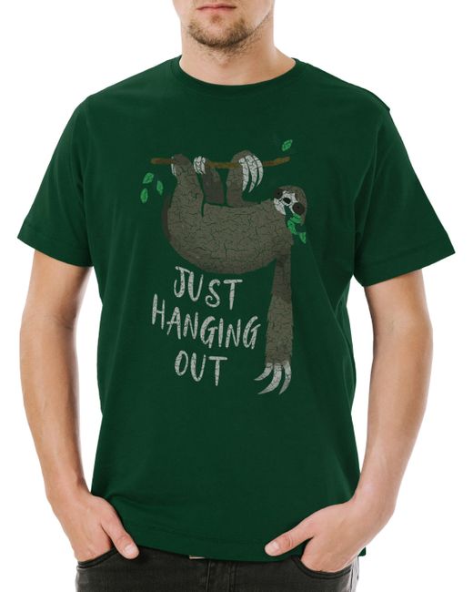 Urban Backwoods Print- Just Hanging Out T-Shirt ün Größe L in Green für Herren