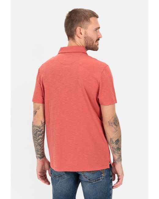 Camel Active Poloshirt aus zertifiziertem Organic Cotton Shirts_Poloshirt in Red für Herren