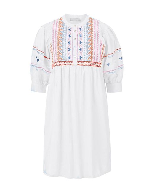 Rich & Royal Sommerkleid mini dress with embroidery organic, white