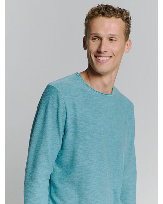 No Excess Rundhalspullover Pullover mit Rundhalsausschnitt in Blue für Herren