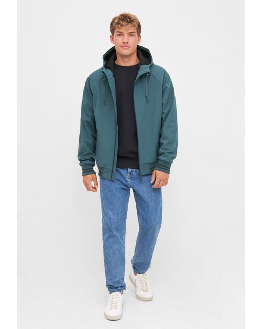 Derbe Softshelljacke Helgoby wasserabweisend, winddicht, Kapuze in Blue für Herren