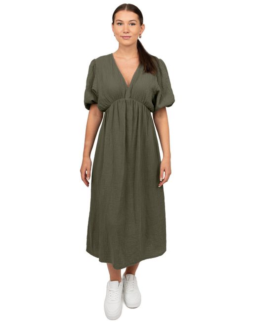 Reichstadt Green Musselin Sommerkleid 25RSW077 Khaki One Size