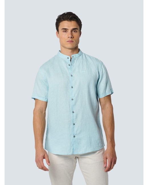 No Excess T- Shirt Short Sleeve Granddad Linen S in Blue für Herren