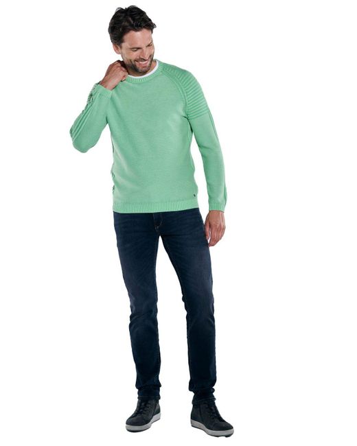 Engbers Rundhalspullover Pullover strukturiert in Green für Herren
