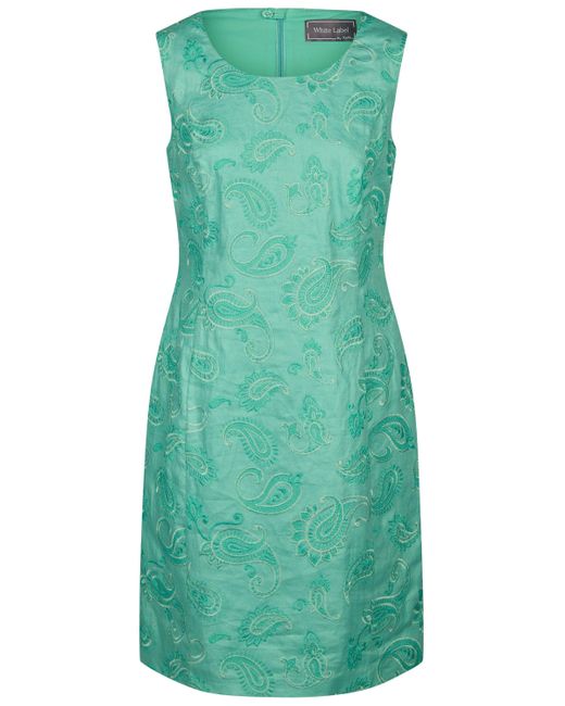 White Label Green Etuikleid aus Leinen