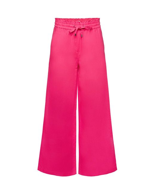 Esprit Pink Hose aus Baumwolle-Leinen-Mix