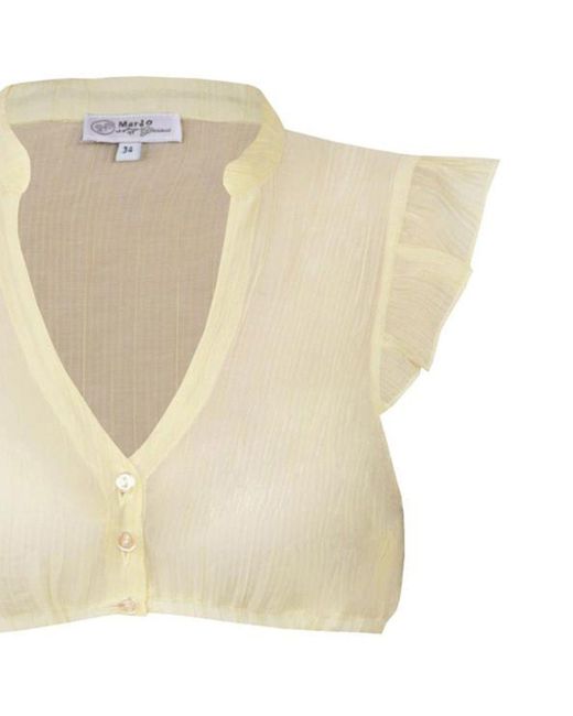 Marjo Natural Dirndlbluse 'Waldbrunn' Flügelarm, Zitrone