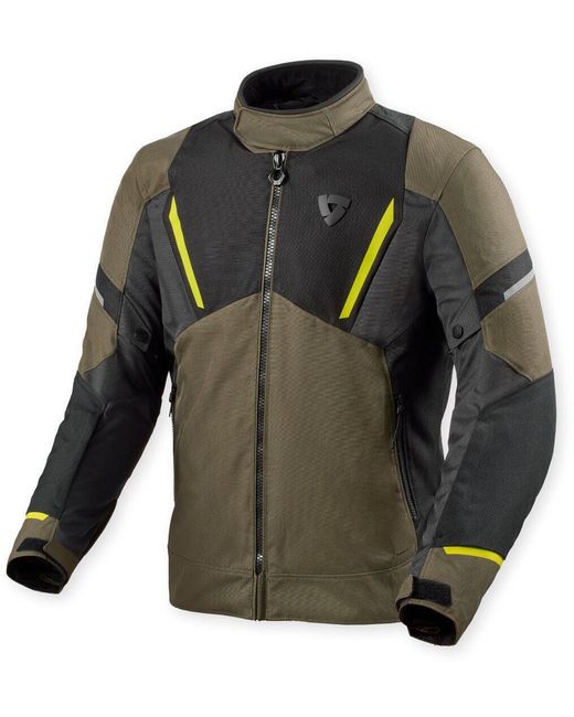 Revit Motorradjacke Undulate H2O wasserdichte Motorrad Textiljacke herausnehmbares Innenfutter,wasserdicht in Green für Herren