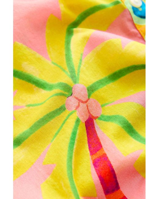 Next Pink Langarmhemd Leichte Strandbluse aus 100 % Baumwolle (1-tlg)