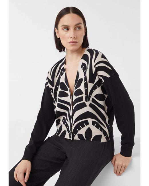 comma casual identity Black Strickjacke