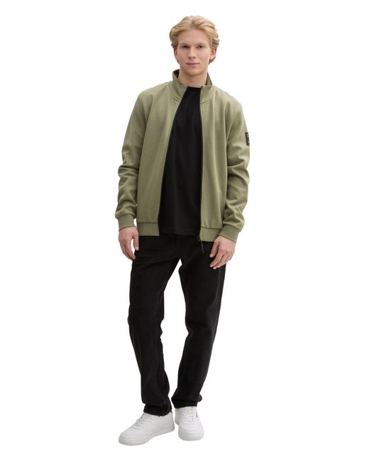 Tom Tailor Funktionsjacke stand up collar sweat jacket in Green für Herren