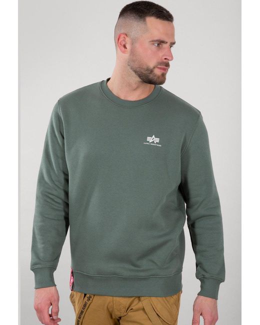 Alpha Industries Sweatshirt Basic Sweater Small Logo (1-tlg) in Green für Herren