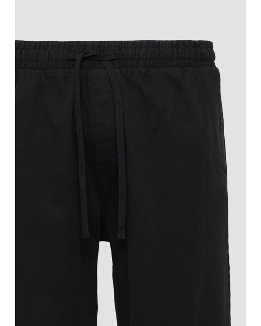 QS Stoffhose Gewaschene Jogger aus Heavy Twill Gummizug in Black für Herren