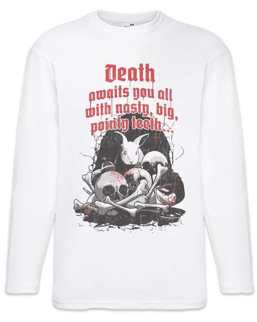 Urban Backwoods Langarmshirt Killer Rabbit I Langarm T-Shirt Monty Knights Python The Holy Ni Grail in White für Herren