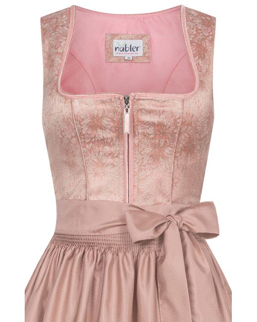 Nübler Pink Ü Trachtenkleid Mididirndl Gepa in Apricot von