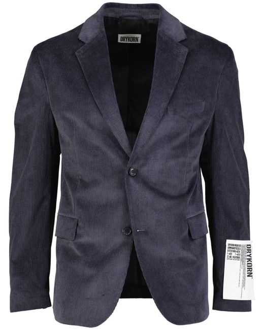 Drykorn Sakko in Baumwoll-Cord YAMES Regular Fit in Blue für Herren