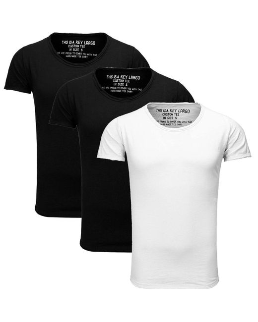 Key Largo T-Shirt Bread vintage Look uni Basic T00621 in Black für Herren
