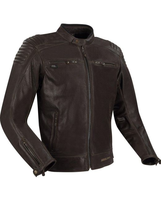 Segura Motorradjacke Express perforierte Motorrad Lederjacke herausnehmbares Innenfutter in Black für Herren