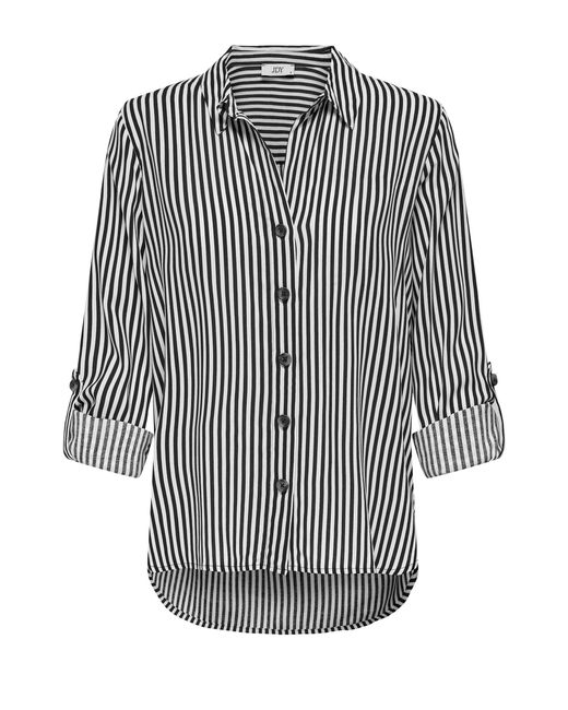 Jacqueline De Yong Gray Blusenshirt Bluse mit Hemdkragen locker geschnitten langarm JDYLAUREL LIFE L/S SHIRT WVN DIA