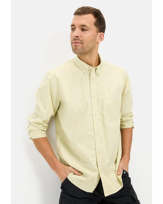 Camel Active Langarmhemd mit Brusttasche Button-Down in Natural für Herren
